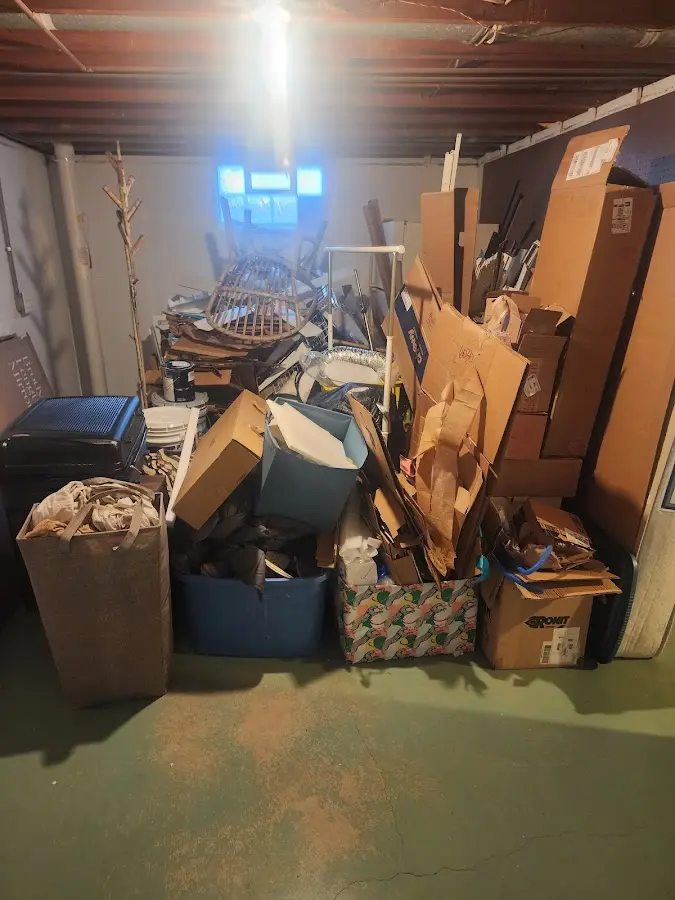 Roll-off dumpster container at job site for 40 Yard Dumpster Rental in Caledonia